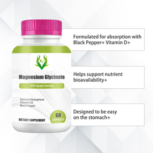 Cápsulas de Glicinato de Magnesio en Oferta, Suplemento para el Cuidado de la Salud que Ayuda a Mejorar la Biodisponibilidad de los Nutrientes con Cápsulas de Vitamina D - Product Image 3