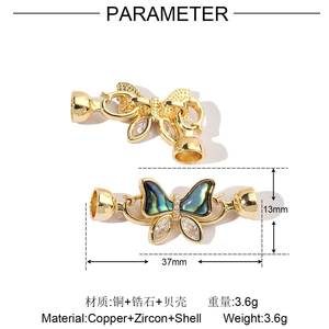 Rame camelia Abalone guscio staccabile universale <span class=keywords><strong>di</strong></span> collegamento fibbie fai da te chiusura a molla per connettore gioielli <span class=keywords><strong>di</strong></span> perle - Product Image 3