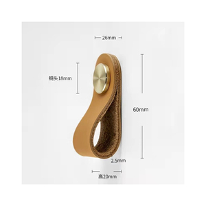 Poignée de tiroir en <span class=keywords><strong>cuir</strong></span> Pu, boutons en laiton, Offre Spéciale - Product Image 5