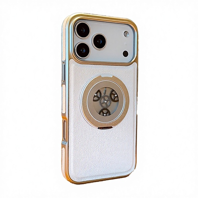 Business Design Magnetic Electroplate 360 Rotating Metal Kickstand Phone Case for 17/16/15/14 Pro Max