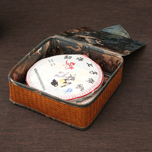Handmade Bamboo Woven Storage Box Polygon Shape 21x21x7.5cm Tea Cake Packaging Gift Box Living Room Use - Product Image 5
