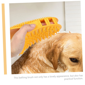 Self Cleaning <b>Pet</b> Bath <b>Brush</b> with Flexible Rubber Tips for Sensitive Skin and Long Short Fur - Product Image 5