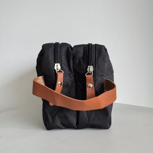 Double-Layer Oxford Cloth <b>Toiletry</b> <b>Bag</b> For Men, Solid Color Cosmetic Storage Organizer With Large Capacity 2.0-3.0L, Ideal For B - Product Image 3