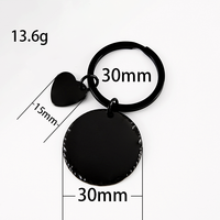 Porte-clés vintage en acier inoxydable Ywyougang, avec bord perlé, mini-plaque cœur vierge à graver, 4 couleurs, cadeau personnalisé pour couple