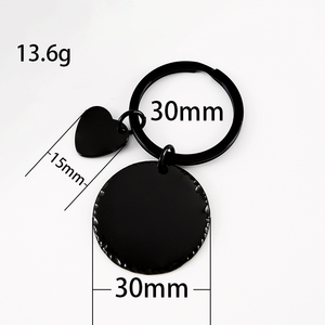 Porte-clés vintage en acier inoxydable Ywyougang, avec bord perlé, mini-plaque cœur vierge à graver, 4 couleurs, cadeau personnalisé pour <span class=keywords><strong>couple</strong></span> - Product Image 6