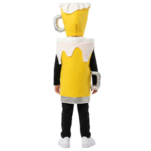 Disfraz de jarra de cerveza para niños, amarillo, con sombrero de espuma y asa, para actuaciones en fiestas de Halloween - Product Image 4
