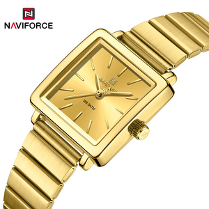 สำหรับ <span class=keywords><strong>Naviforce</strong></span> 5048นาฬิกาข้อมือแฟชั่น<span class=keywords><strong>ผู้หญิง</strong></span>, นาฬิกาข้อมือควอตซ์กันน้ำสไตล์ธุรกิจหน้าปัดดอกไม้ตัวเรือนสแตนเลส - Product Image 3