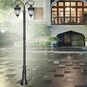 Lampadaire de jardin extérieur en fer avec abat-jour en verre LED, lumière blanc chaud 2700K, IP66, ampoule A19 non amovible, AC 220V, détecteur de mouvement, alimenté par énergie solaire - Product Image 6
