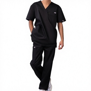 Tenues d'infirmière pour centre de soins, uniformes d'hôpital, ensembles à col en V, manches courtes, 100% coton, logo personnalisé, vêtements d'infirmière, vêtements de médecin - Product Image 3