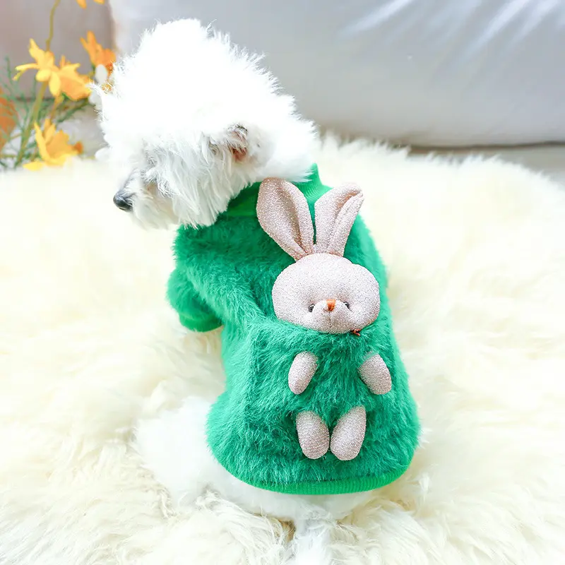 टेडी Pugs अकिता छोटे कुत्तों शरद ऋतु सर्दियों गर्म वापस खरगोश प्यारा पालतू कपड़े टी शर्ट बिल्ली कुत्ते कपड़े
