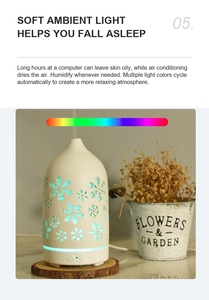 Meilleur diffuseur d'arômes en céramique, humidificateur en céramique à brume froide, humidificateur d'air avec veilleuse LED, diffuseur d'huiles essentielles de bureau pour la maison - Product Image 2