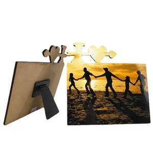 Targhe con stampa fotografica fai-da-te cornice in legno Design personalizzato sublimazione in legno bianco MDF Love Photo Frame per regalo di famiglia di papà