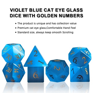 יצרני קוביות ים כחול עין החתול זכוכית Dnd פנינה קוביות למנתחים ודרקונים rpg - Product Image 2
