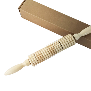 Alat pijat terapi punggung kayu diskon kualitas Premium alat pijat Roller kayu meringankan nyeri dan bersantai tubuh - Product Image 4