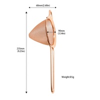 Passoire à cocktail professionnelle en acier inoxydable 304 avec poignée, filtre triangulaire durable et écologique, outil de bar de luxe