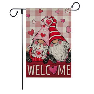 Jardin double face pour la Saint-Valentin pour Amazon New Outdoor Courtyard Plaid Love Logo Digital Printing Party Polyester Silk - Product Image 5