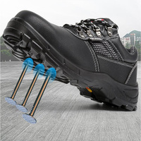 Bottes de travail en cuir respirantes anti-perforation, directement de l'usine, chaussures de sécurité pour ingénieurs, pour chantier de construction
