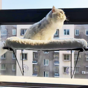 Cama para Mascotas con Soporte Metálico - <span class=keywords><strong>Hamaca</strong></span> para Gatos para Ventanas, para Gatos Grandes y Gatitos - para Tomar el Sol, Dormir Siesta y Disfrutar del Paisaje (Blanco) - Product Image 4