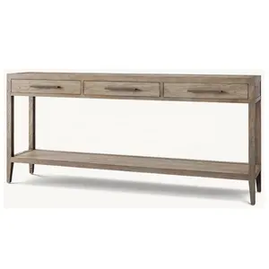 French Style New Arrival Living Room Furniture 3-drawer Solid Wood Console Table