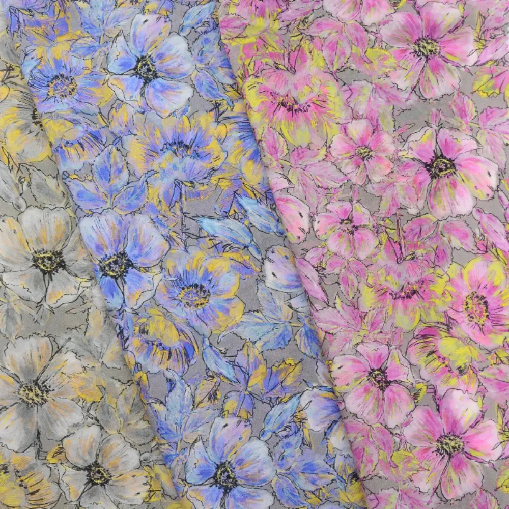 Tana Liberty kain London rumput penjualan laris kustom bunga cetak Digital bunga 100% kain katun untuk pakaian wanita