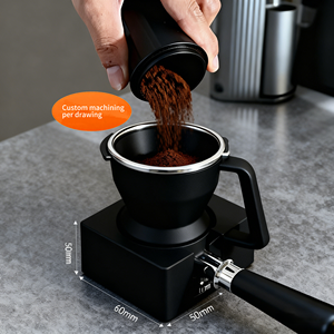 Porte-filtre à café en acier inoxydable et alliage d'aluminium usiné CNC, avec panier de moulin à café et doseur magnétique 58 mm pour barista - Product Image 1