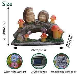 Ornamenti da <span class=keywords><strong>giardino</strong></span> in resina graziosi <span class=keywords><strong>riccio</strong></span> luce solare da <span class=keywords><strong>giardino</strong></span> cartone animato lanterna animale statuette <span class=keywords><strong>giardino</strong></span> cortile decorazione balcone - Product Image 5