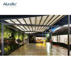 Outdoor Waterproof Aluminum Pergola Roof System Retractable Awning Cover
