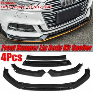 4 piezas de alerón difusor protector de labio de parachoques delantero para Audi A3 S-line / S3 2017-2019 - Product Image 1