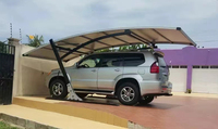 Abri d'auto en métal pour voitures simples/doubles Pare-soleil en polycarbonate pour la maison/garage commercial en aluminium PVDF pour voitures de stationnement