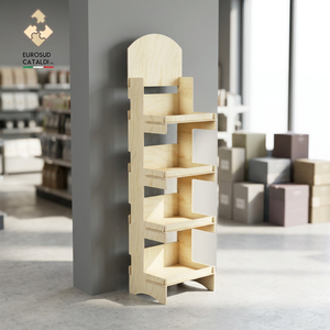 Espositore in legno della migliore qualità EUROSUD CATALDI Made in Italy betulla altezza 170 cm per negozi e supermercati - Product Image 4