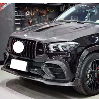 Couvre-moteur style LD W167 W166 en fibre de carbone véritable, becquet de toit, lèvre avant, diffuseur arrière, capot pour Mercedes-Benz GLE 2016+