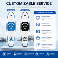 Planche de SUP transparente en PC avec LED, aileron et leash, 10 couleurs, équipement de surf en gros