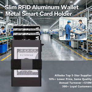 Portefeuille de cartes de crédit minimaliste en aluminium coloré à éjection automatique, anti-RFID, pour 6 cartes - Vente Flash - Product Image 2