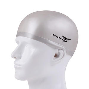 Bonnet de bain en silicone Jaguar, argenté, unisexe, imperméable, pour la compétition, pour adultes - Product Image 1