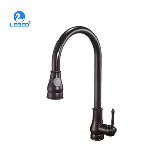 <span class=keywords><strong>LEBED</strong></span> LBD-303 Schwarzer Gebürsteter Küchenwasserhahn mit Einhandbedienung, Klassisches Design, Keramikventilkern, 3-Loch-Armatur - Product Image 3