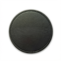 Ensemble de sous-verres en cuir PU avec bords surpiqués, isolation thermique, anti-brûlure, double face, logo personnalisé, vente en gros