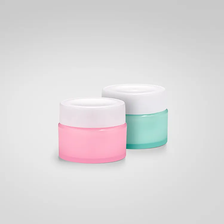 Envase de plástico para cosméticos, tarro de crema para el cuidado de la piel, color rosa, azul, esmerilado, PP, 10g, disponible