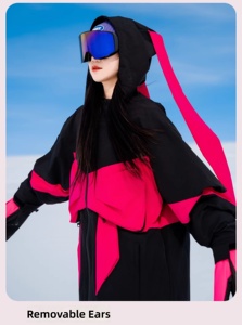 Nuevo Conjunto de Traje de Esquí para Mujer, Estilo Lindo con Lazo, Impermeable, Cálido, Holgado, para Adultos, Materiales Premium y Reforzado - Product Image 2