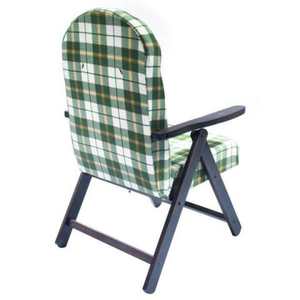 Poltrona SIENA MOLISANA Artigianale in Legno di Noce con Dettagli in Verde e Bianco, Vera Pelle, Comoda Poltrona per Casa e Ufficio - Product Image 2