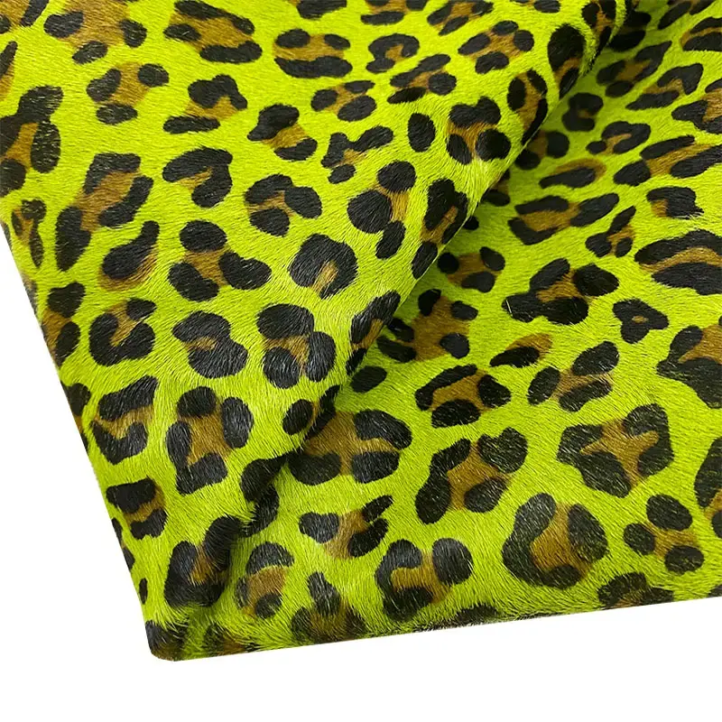 Esen-estampado de leopardo, pelo de caballo, piel auténtica para equipaje, prendas de vestir y zapatos