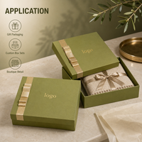 Boîte cadeau en papier avec logo personnalisé en relief, couvercle et base, avec ruban, emballage de bijoux multi-tailles pour boucles d'oreilles et colliers