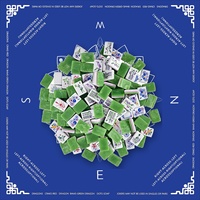 Mahjong américain, 160 tuiles en acrylique marbré bleu cobalt, tapis de jeu antidérapant pour 4 joueurs, soirée de jeu en club, expédition immédiate