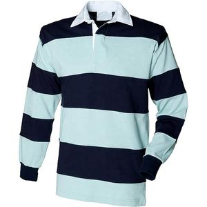 Hot Sale Langarm Rugby Jersey Herren Schwarz-und Halbweiß Rugby Trikots Einfarbig - Product Image 3