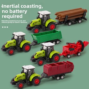 Modellino in Plastica Scala 1:5 Trattore Agricolo a Inerzia con Carro, Giocattolo per Bambini da 0-24 Mesi - Product Image 2