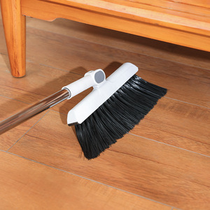 Juego de escoba y recogedor plegable blanco de 2 piezas, tamaño grande, con dientes dentados para limpieza del hogar - Product Image 2