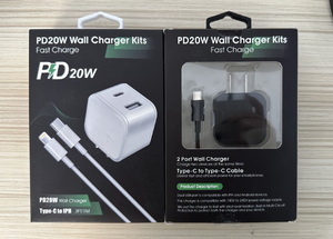 Mini USB C PD xách tay Power Adapter kép USB A + C PD20 Watts tường sạc và cáp USB C để C - Product Image 3