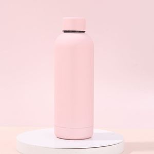 American Style Custom Logo Vacuum <b>Thermos</b> <b>Bottle</b> Rubber Painting Small Mouth Sports Water <b>Bottle</b> With Strap - Product Image 1