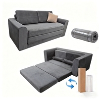 3-in-1 Konvertierbares Kompressions-Sofa Murphy-Bett mit Sofa Hochdichter Schaumstoff Ausklappbares Gästeschlafsofa Aufblasbares Sofabett Couch