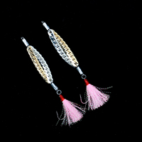 Hameçons flottants en acier inoxydable pour lancer à longue distance, avec paillettes lumineuses effet sangsue, pour appâts vivants, utilisation jour et nuit, eau douce, pour la perche et le crappie