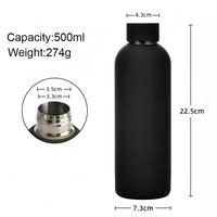 Bouteille d'eau en acier inoxydable à petite ouverture de 500 ml, isolation sous vide 24 heures, 33 couleurs en stock, logo personnalisé, bouteille d'eau de sport
